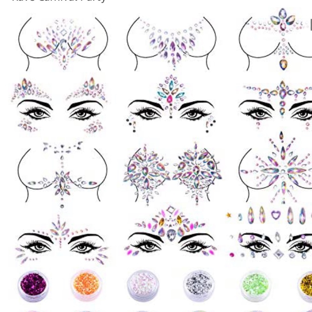 Body crystal rhinestone face jewel 💎 glitter 1 package mystery random my choice
